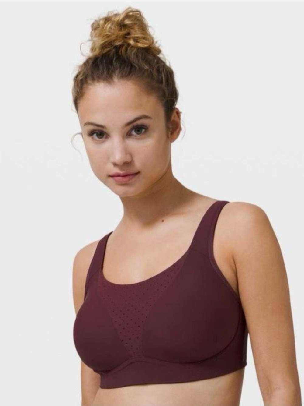 Lululemon Run Times High Support Bra E34 Red Merlot Adjustable Straps